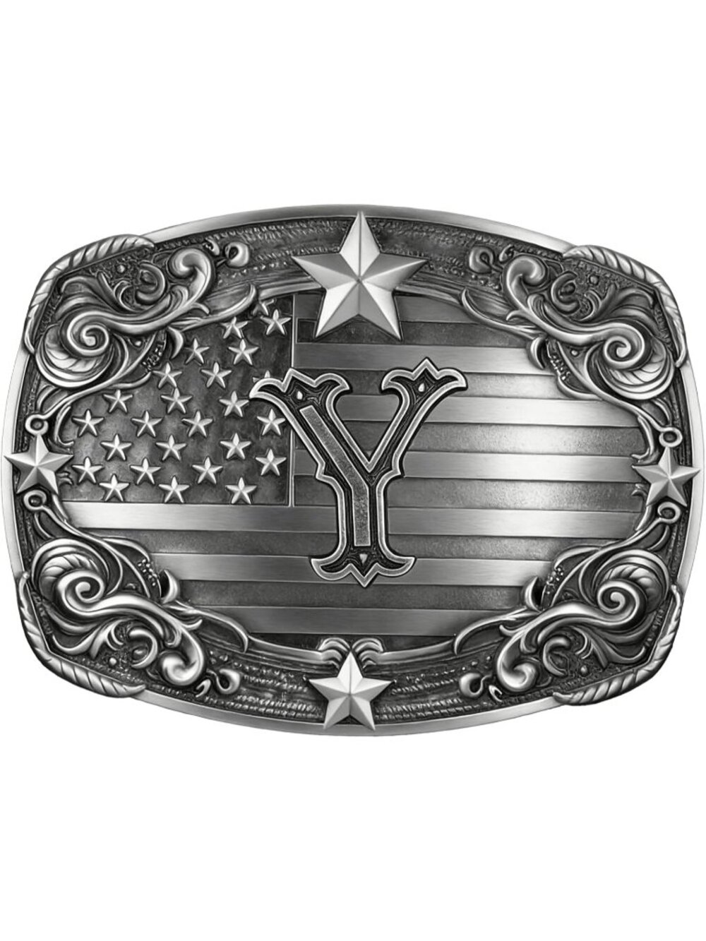 Men Y Vintage Western Buckle Initial Letter Cowboy Belt